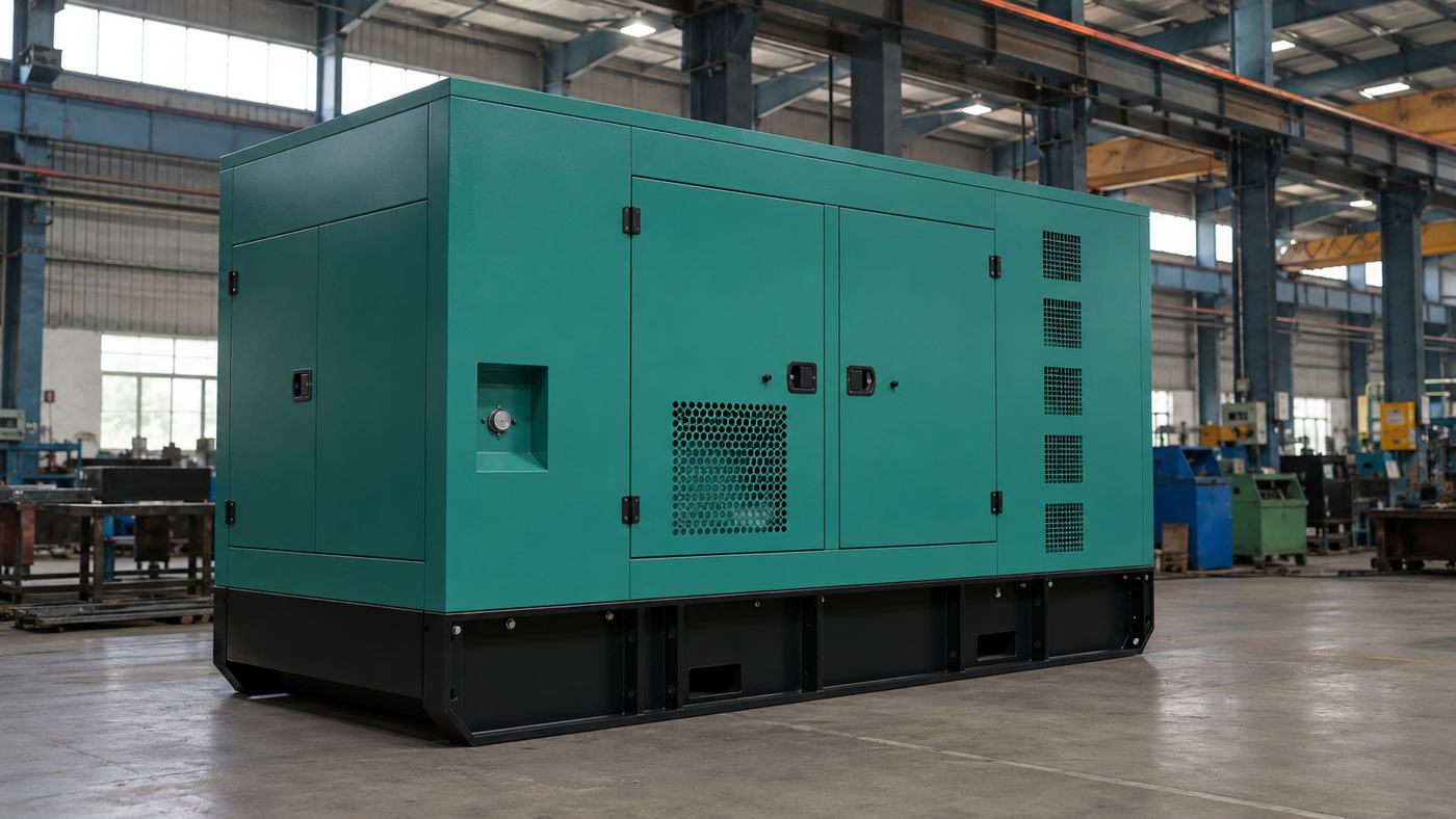 Finished DG-set acoustic enclosure staged in the plant